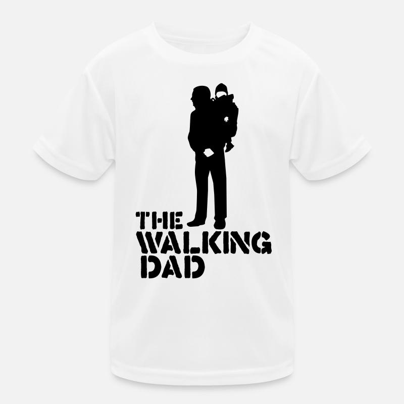 the walking dad - Kinder Funktions-T-Shirt - Weiß