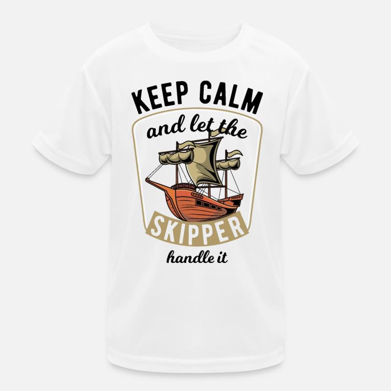 Keep Calm Sailing Kinder Funktions-T-Shirt