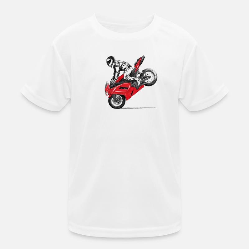 Motorrad Trick Kinder Funktions-T-Shirt