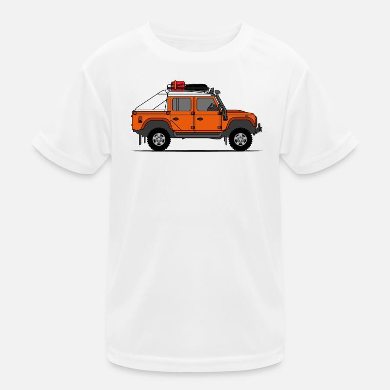 Defender Double Cab Offroad Orange Kids Functional T-Shirt