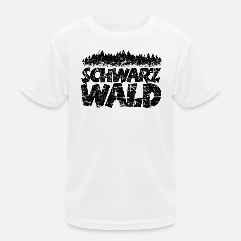 Schwarzwald mit Wald (Vintage/Schwarz) Kinder Funktions-T-Shirt