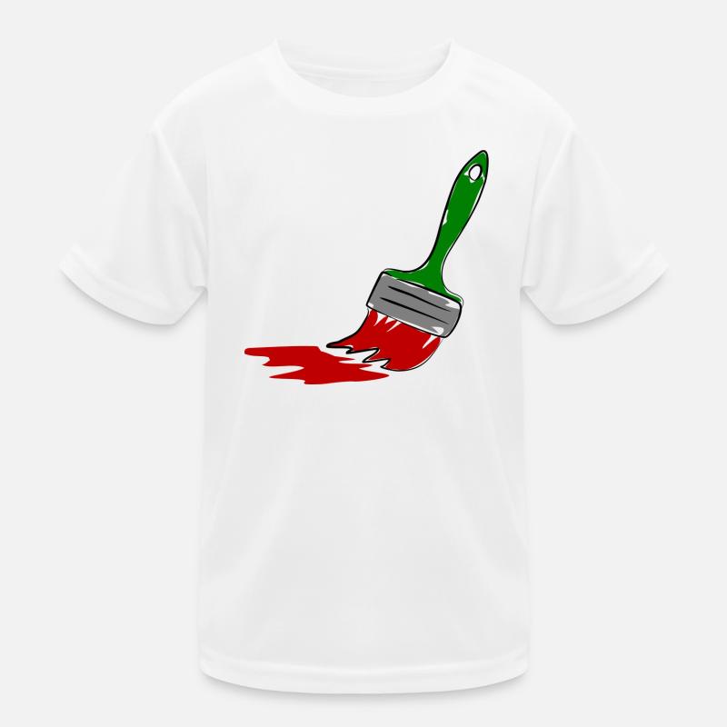 Maler Pinsel - Kinder Funktions-T-Shirt - Weiß