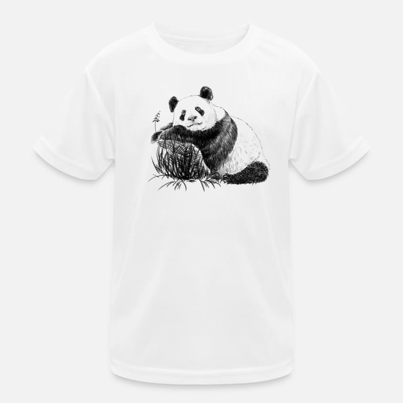 Panda - Kinder Funktions-T-Shirt - Weiß