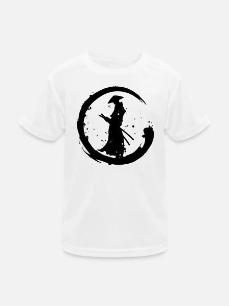 Ronin Samurai Enso - Kinder Funktions-T-Shirt - Weiß - Vorne