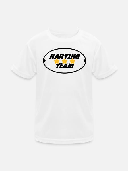Go-Kart / Karting / Kart / Fahrer - Kinder Funktions-T-Shirt - Weiß - Vorne