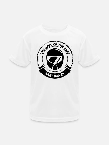 Go-Kart / Karting / Kart / Fahrer - Kinder Funktions-T-Shirt - Weiß - Vorne