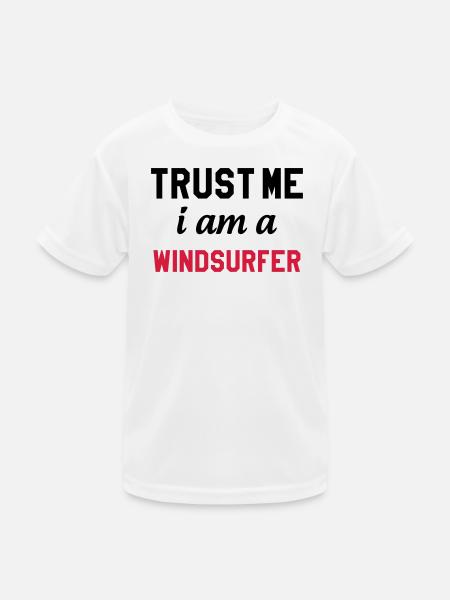 Windsurfen / Windsurfer / Windsurf / Windsurfing - Kinder Funktions-T-Shirt - Weiß