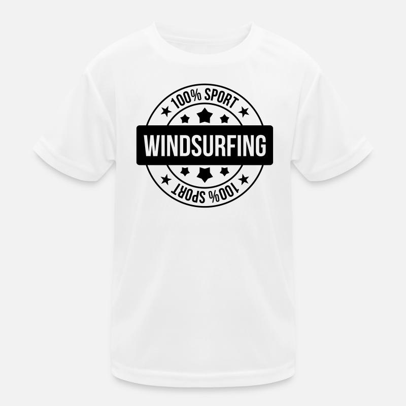 Windsurfen / Windsurfer / Windsurf / Windsurfing - Kinder Funktions-T-Shirt - Weiß