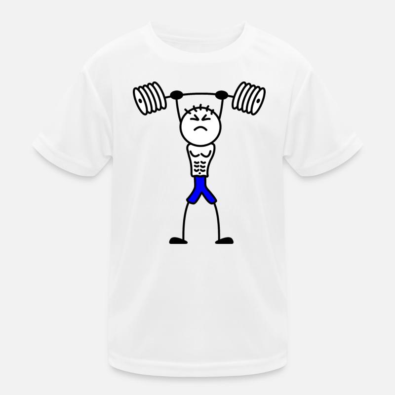 Stickmen muscle bodybuilding force railing Kids Functional T-Shirt
