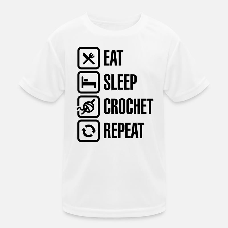 Eat Sleep Crochet Repeat T-shirt sport Enfant