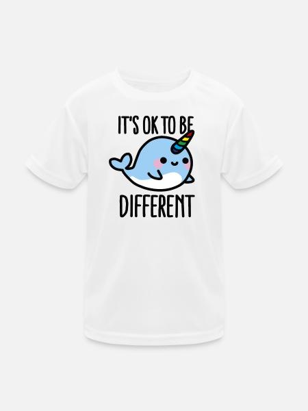 It's ok to be different - Kinder Funktions-T-Shirt - Weiß