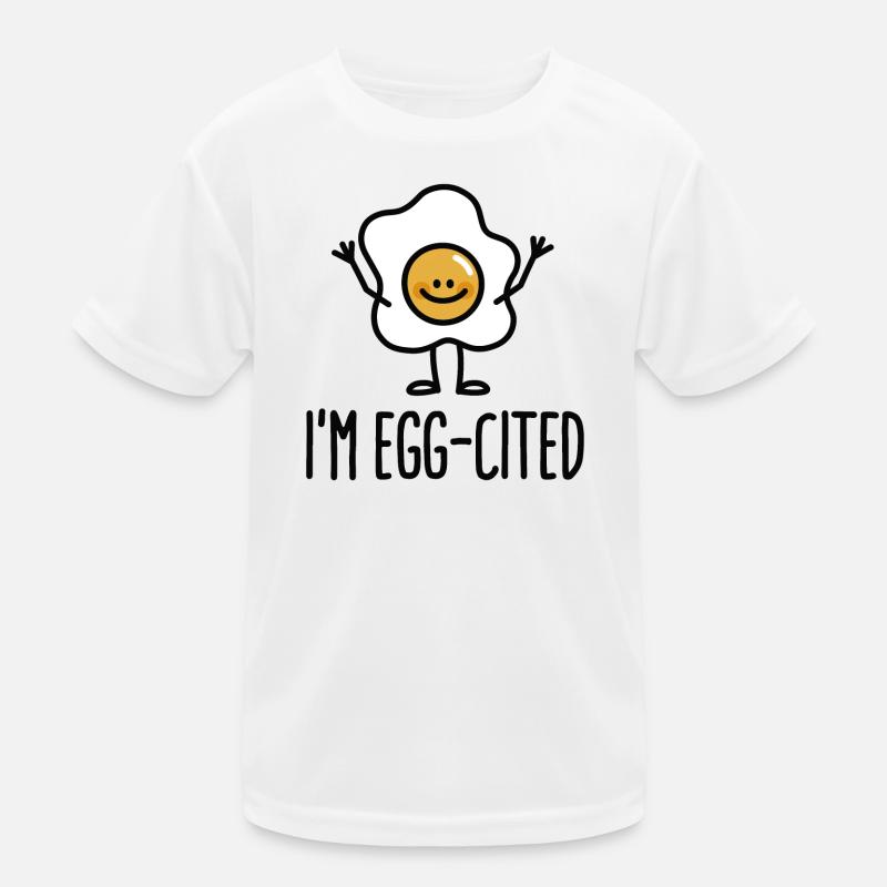 I'm EGG-cited Kinder Funktions-T-Shirt