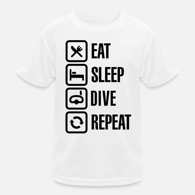 Eat Sleep Dive Repeat Kids Functional T-Shirt
