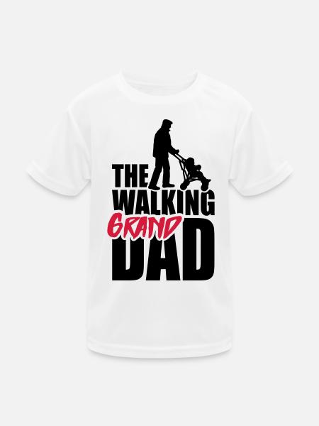 The walking (grand) dad - grandad - Kinder Funktions-T-Shirt - Weiß