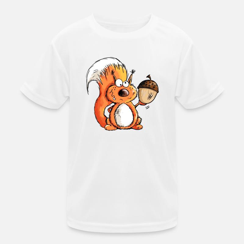Eichhörnchen - Tier - Tiere - Eichel - Wald Kinder Funktions-T-Shirt
