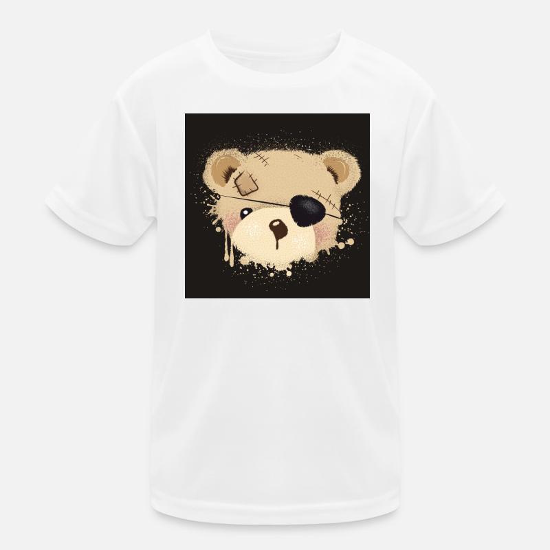cute pirate teddy graffiti with eye patch Kids Functional T-Shirt