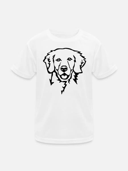 Golden retriever head - Kids Functional T-Shirt - white