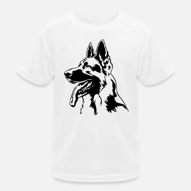 German shepherd head - Kids Functional T-Shirt - white