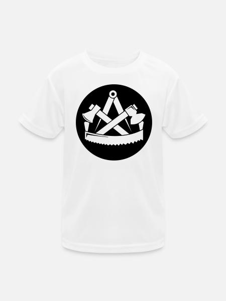 Zunftzeichen Zimmerer - Kinder Funktions-T-Shirt - Weiß - Vorne