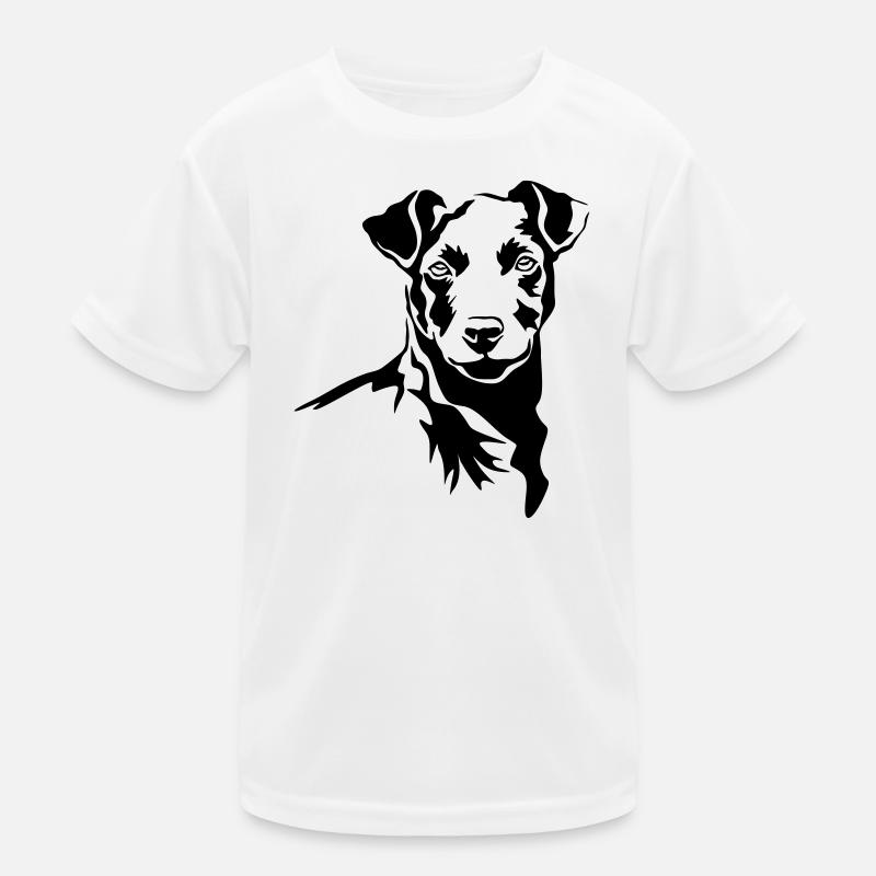 Patterdale Terrier head - Kids Functional T-Shirt - white