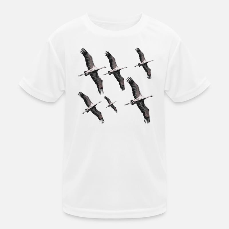 Bird migration cranes Kids Functional T-Shirt