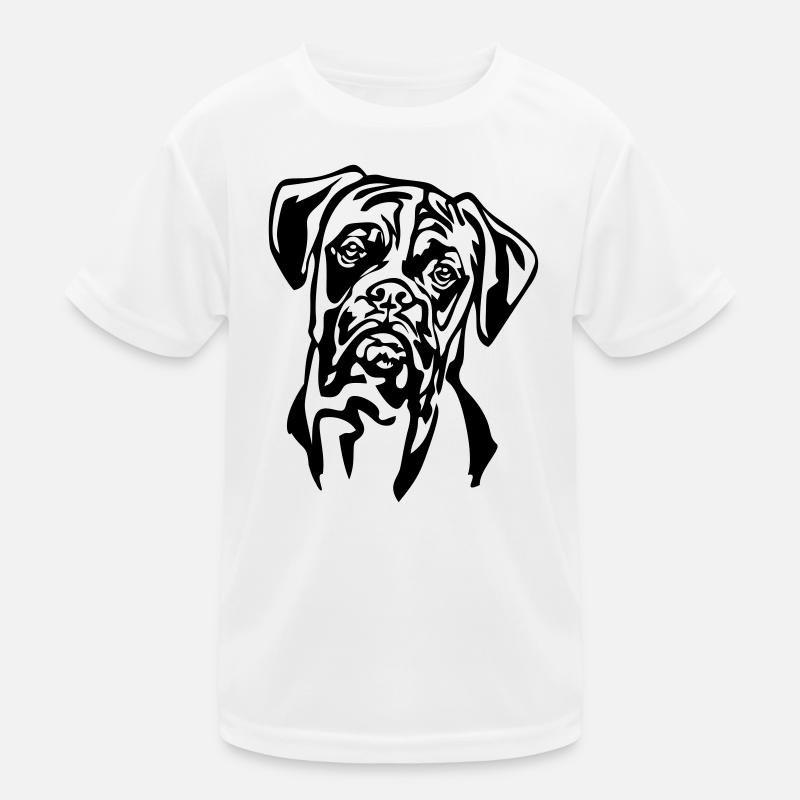 Boxer Kopf - Kinder Funktions-T-Shirt - Weiß