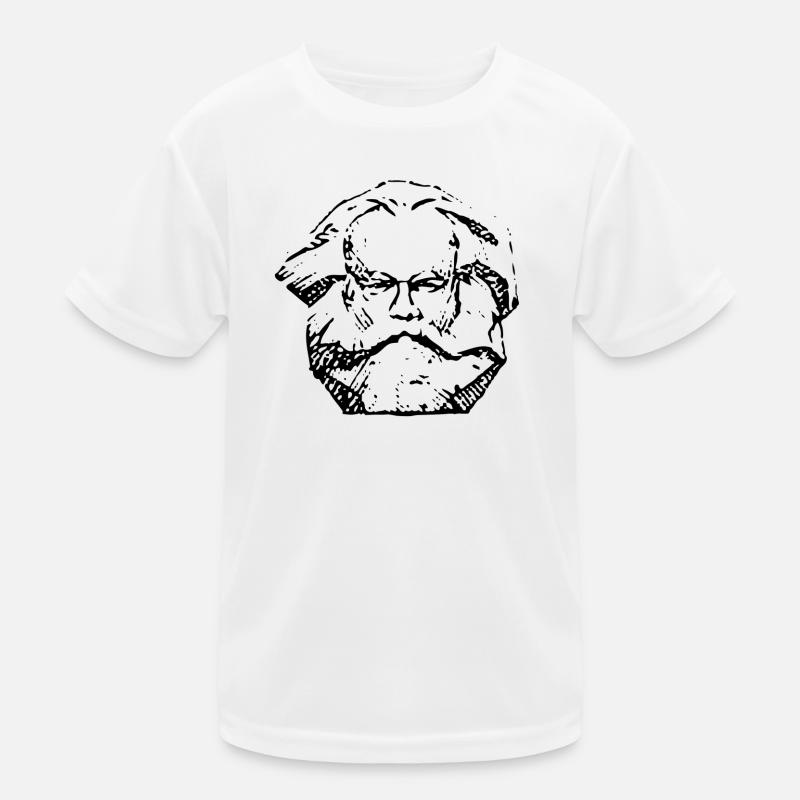 Karl Marx | Abstract Distressed Face Design Kids Functional T-Shirt