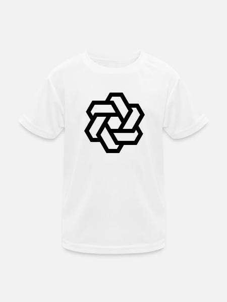 Hexagon - Kreis - Logo - Kinder Funktions-T-Shirt - Weiß