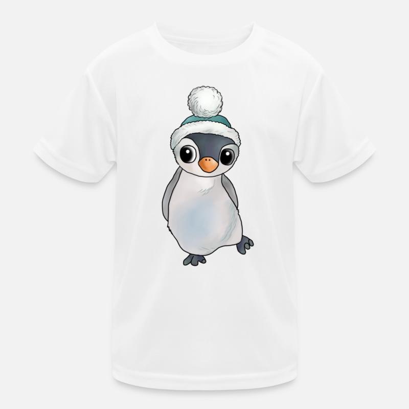 Penguin with hat - Kids Functional T-Shirt - white