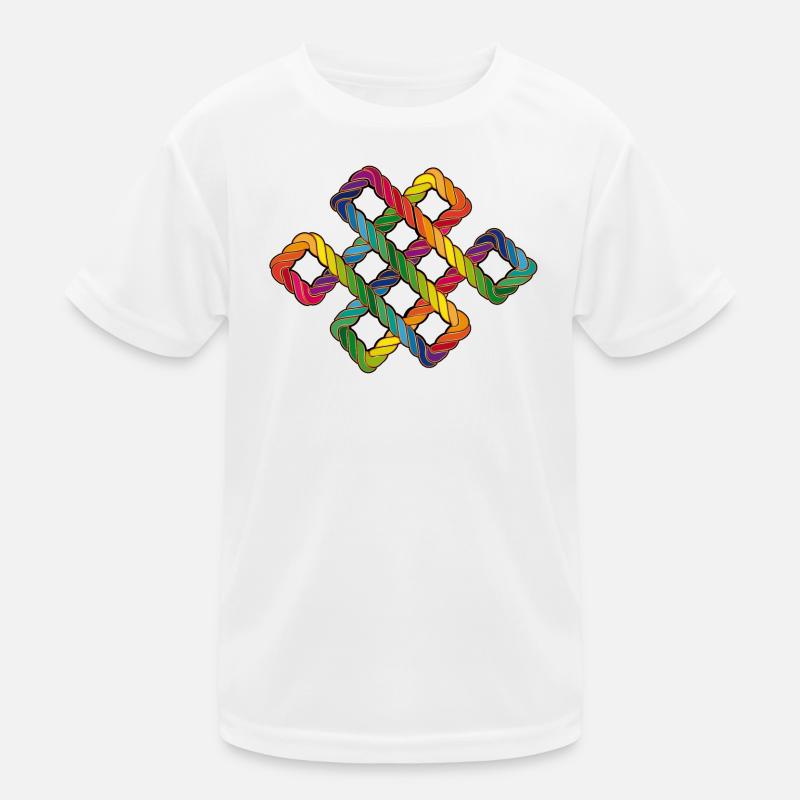 Buddhist endless knot rainbow Kids Functional T-Shirt