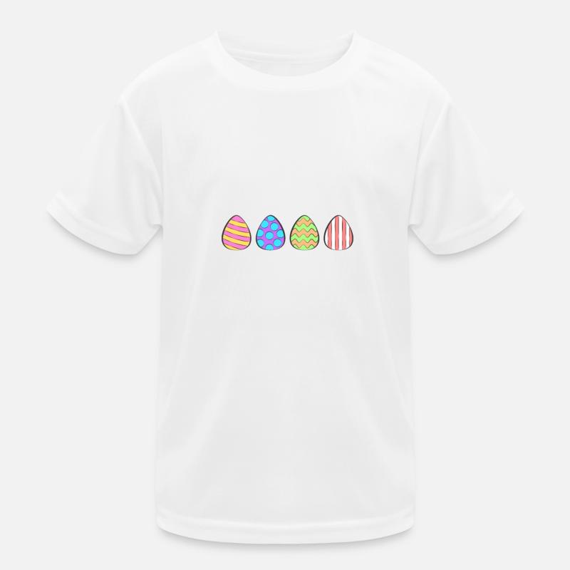 4 colorful Easter eggs Kids Functional T-Shirt