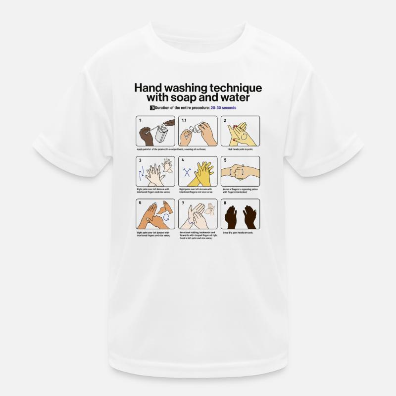 Hand Washing Instructions Kids Functional T-Shirt