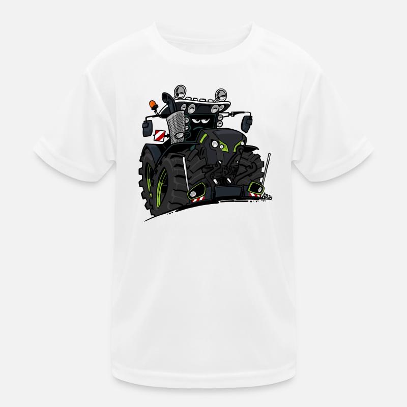 0927 C TRAKTOR SCHWARZ Kinder Funktions-T-Shirt