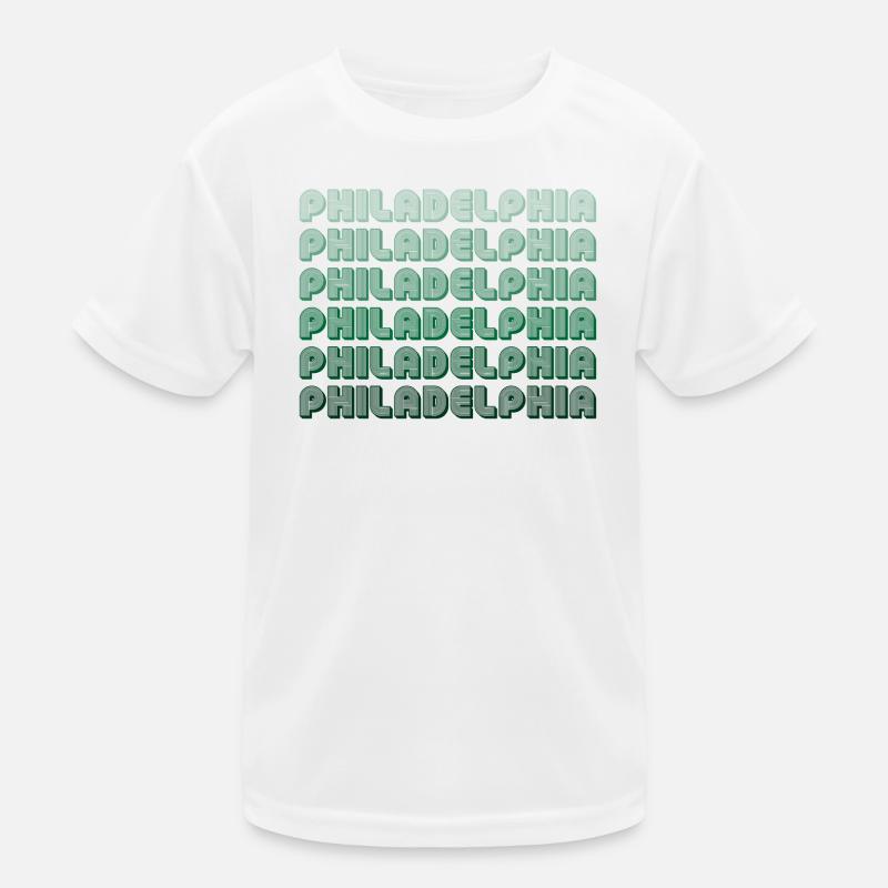Philadelphia Typography Pattern Kids Functional T-Shirt
