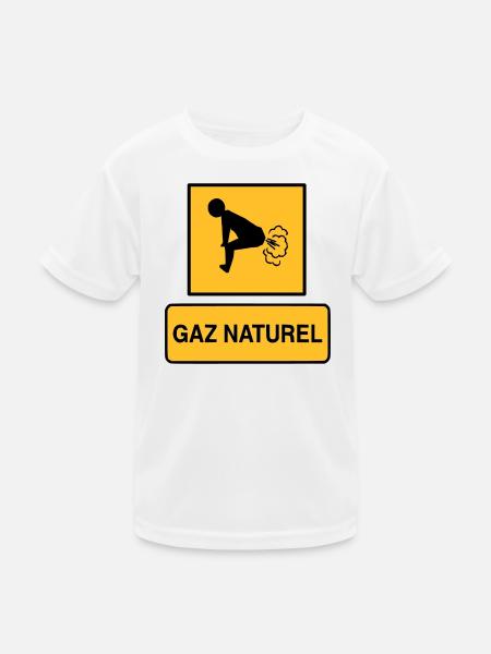Erdgas - Kinder Funktions-T-Shirt - Weiß - Vorne