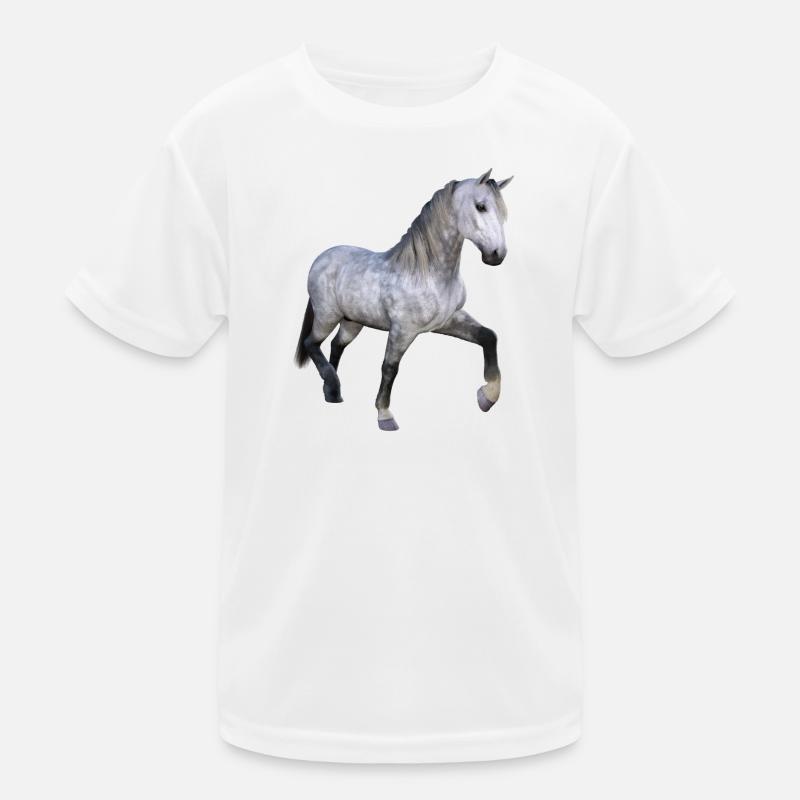 Cheval sauvage gris au galop T-shirt sport Enfant