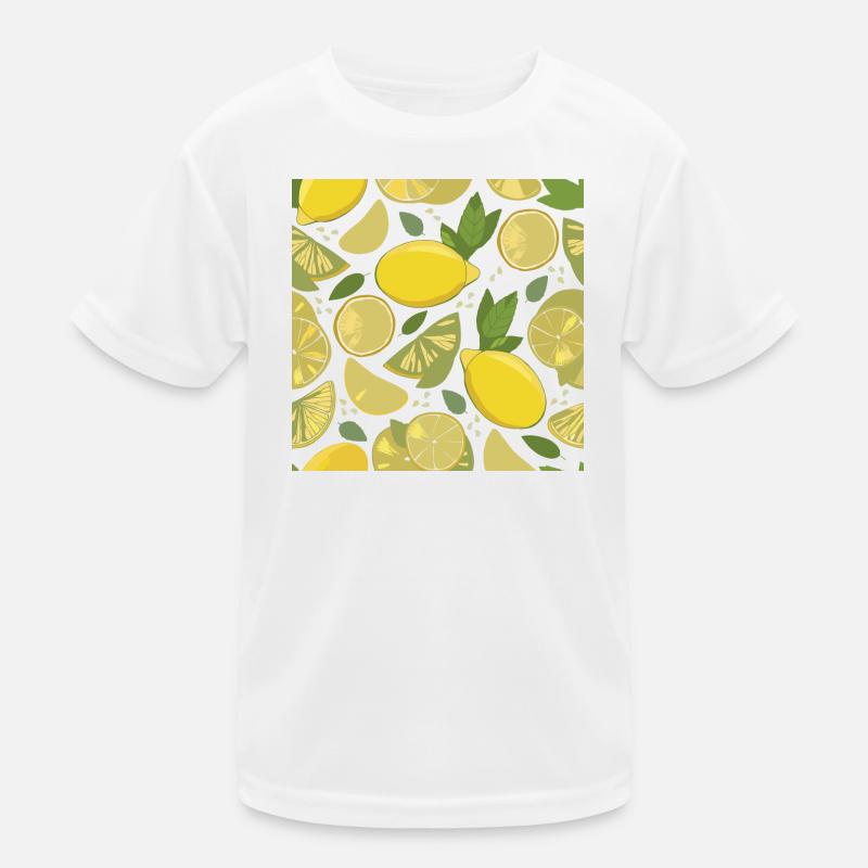 Lemon design with a fresh effect - Kids Functional T-Shirt - white