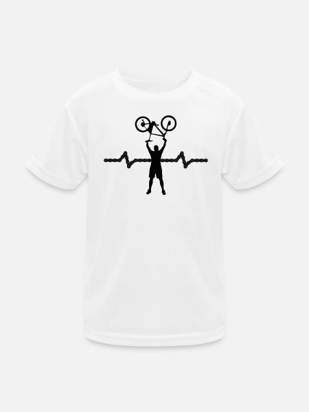 Powerlifting Illustration für Sportfans - Kinder Funktions-T-Shirt - Weiß