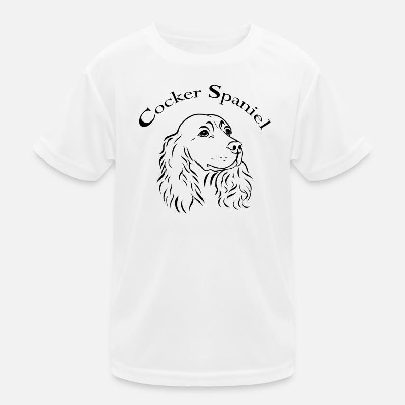 Cocker Spaniel Portrait - Kids Functional T-Shirt - white