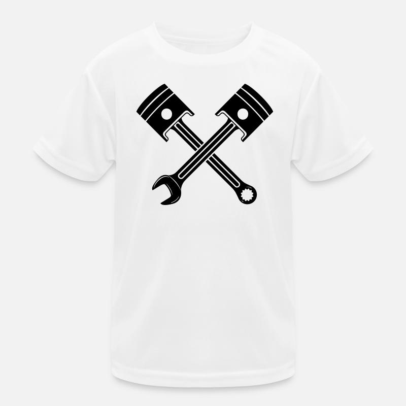 Engine piston key crossed Kids Functional T-Shirt