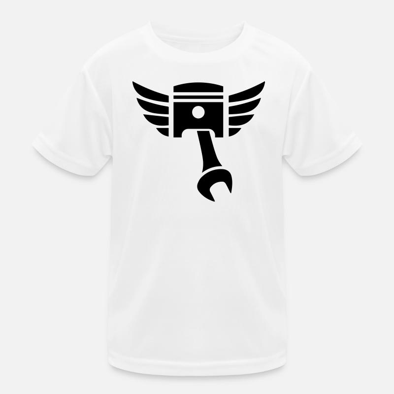Emblème de clé de piston avec ailes T-shirt sport Enfant