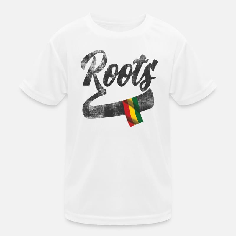 Roots Reggae Design mit farbiger Flagge Kinder Funktions-T-Shirt
