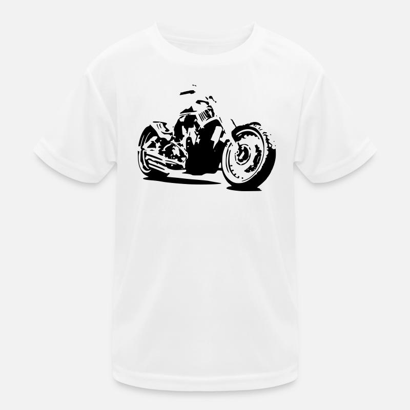 Motorcycle Chopper - Kinder Funktions-T-Shirt - Weiß