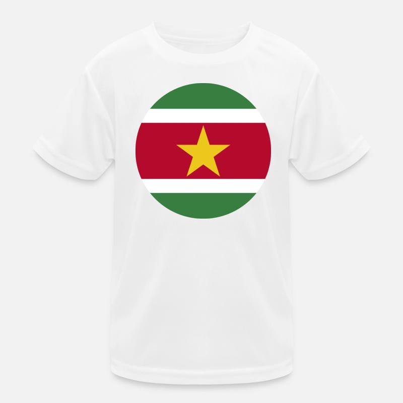 runde Aufkleberfahne der Suriname Aufkleber Geschenkidee Kinder Funktions-T-Shirt