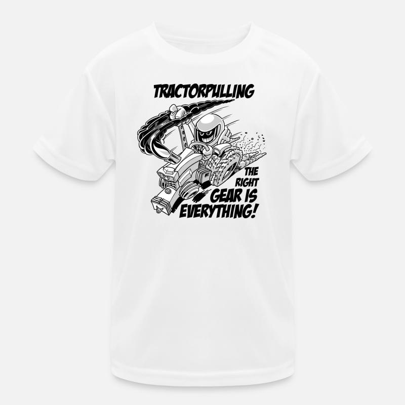 0966 Traktor zieht BW Kinder Funktions-T-Shirt