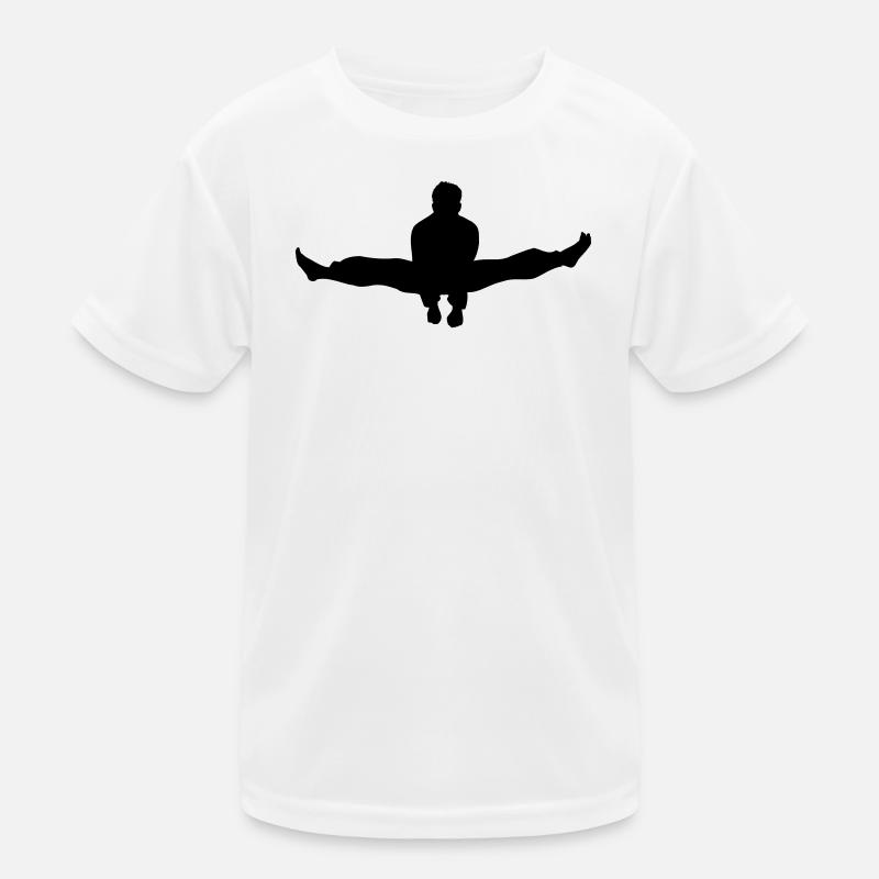 Karate oder Taekwondo Double Kick Schatten - Kinder Funktions-T-Shirt - Weiß