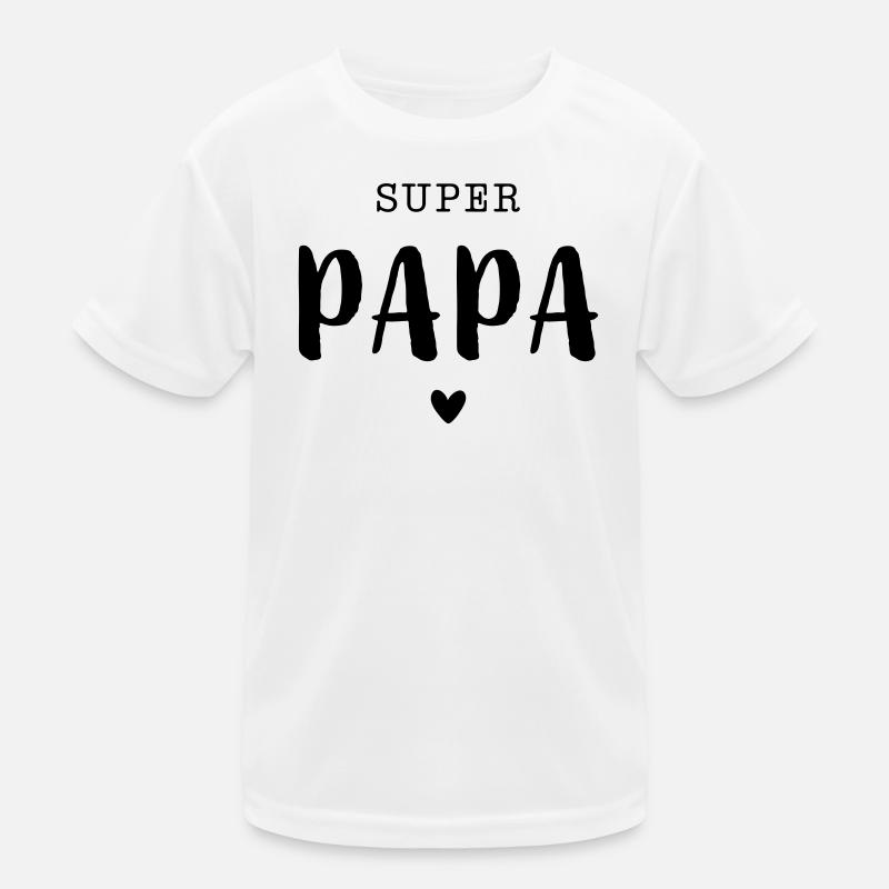 Super Papa mit Herz Kinder Funktions-T-Shirt