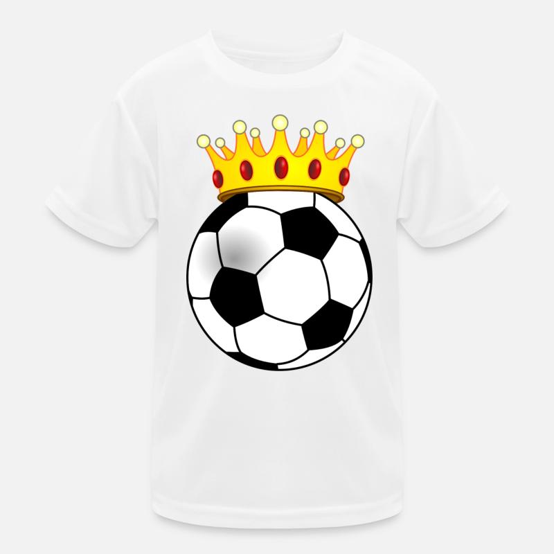Fußball mit Krone für König oder Königin Kinder Funktions-T-Shirt