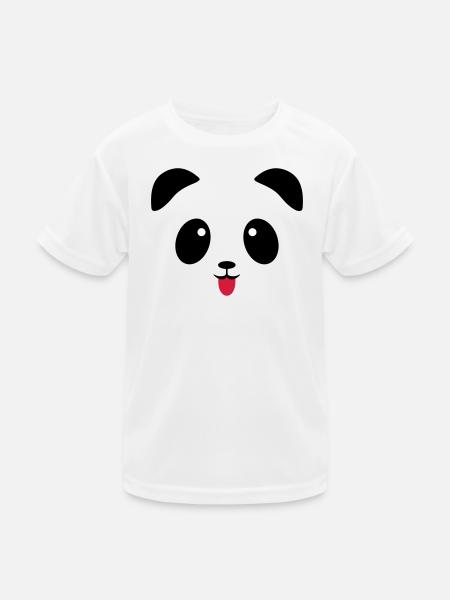 Panda face tongue - Kids Functional T-Shirt - white - Front