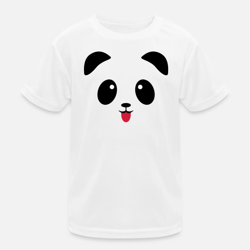 Panda face tongue - Kids Functional T-Shirt - white